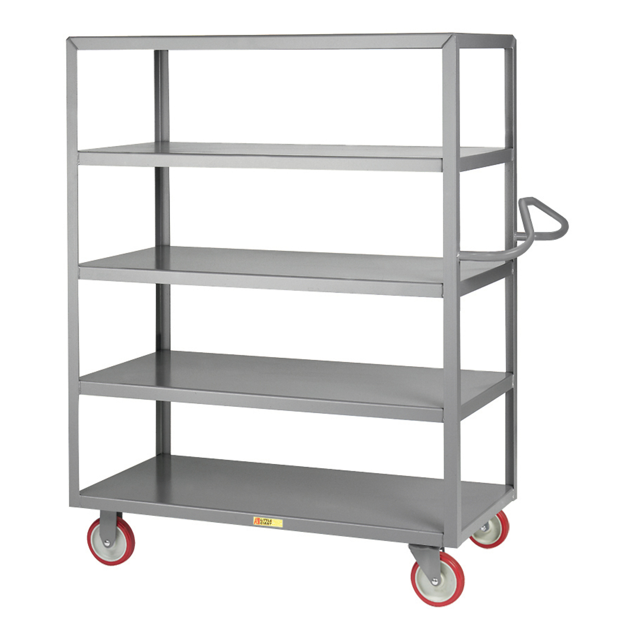 Little Giant 5-Shelf Service Cart - 24in. x 48in., 1200-Lb. Capacity, Carbon Steel, Model# 5ENM-2448-5PY